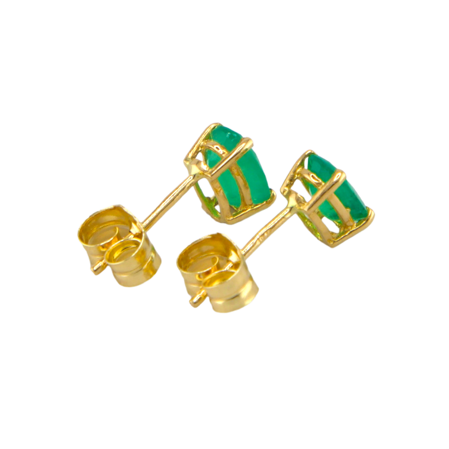 Genuine Emerald Stud Earrings