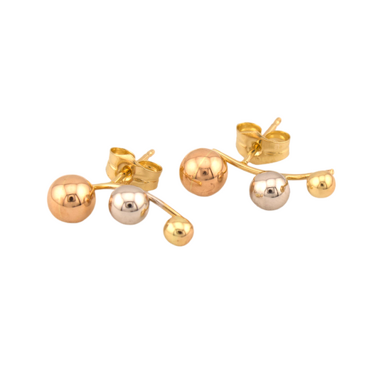 Three Colors Balls Stud Earrings