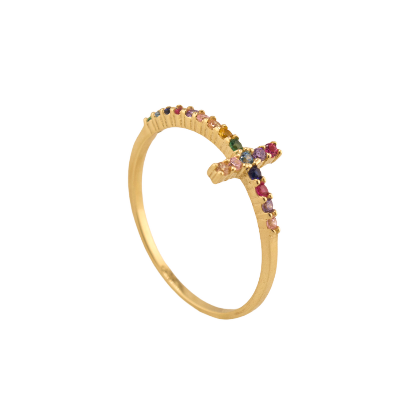 Multicolor Cross Ring