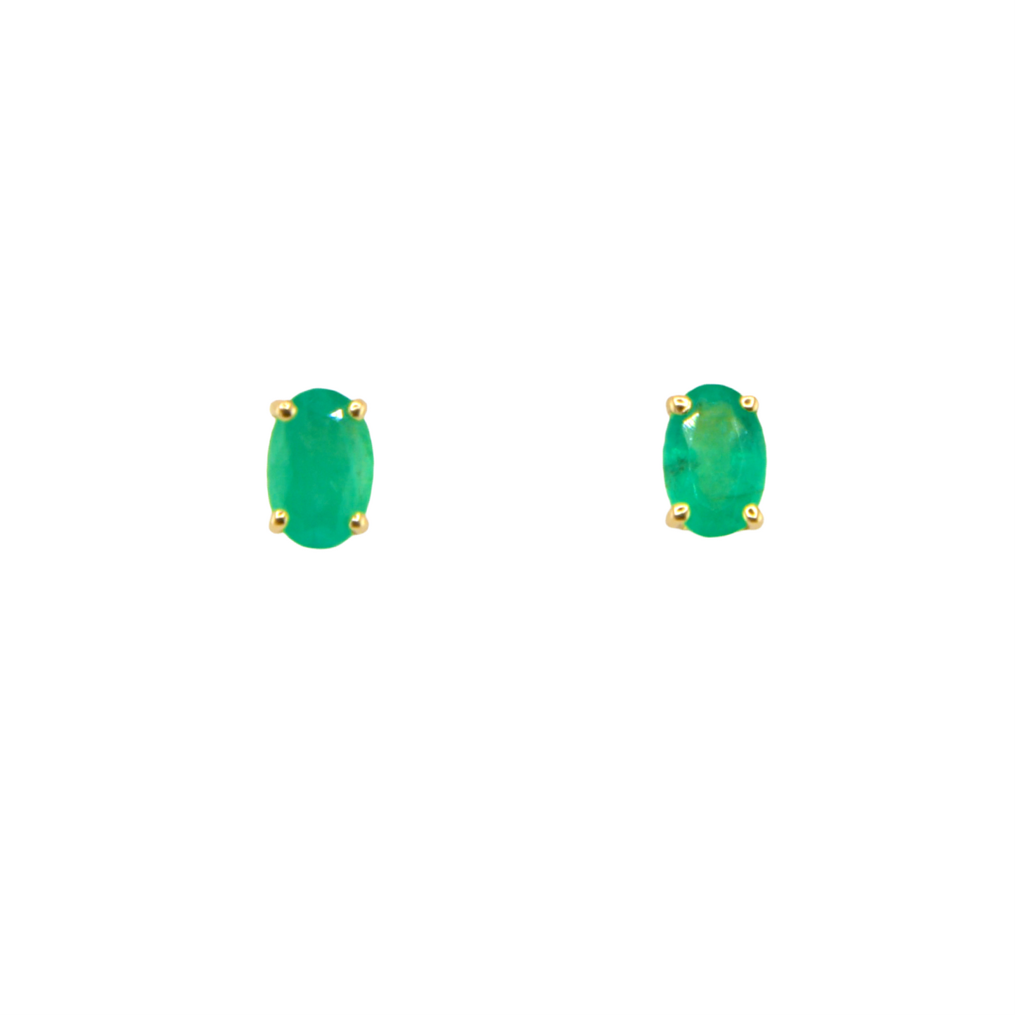 Genuine Emerald Stud Earrings