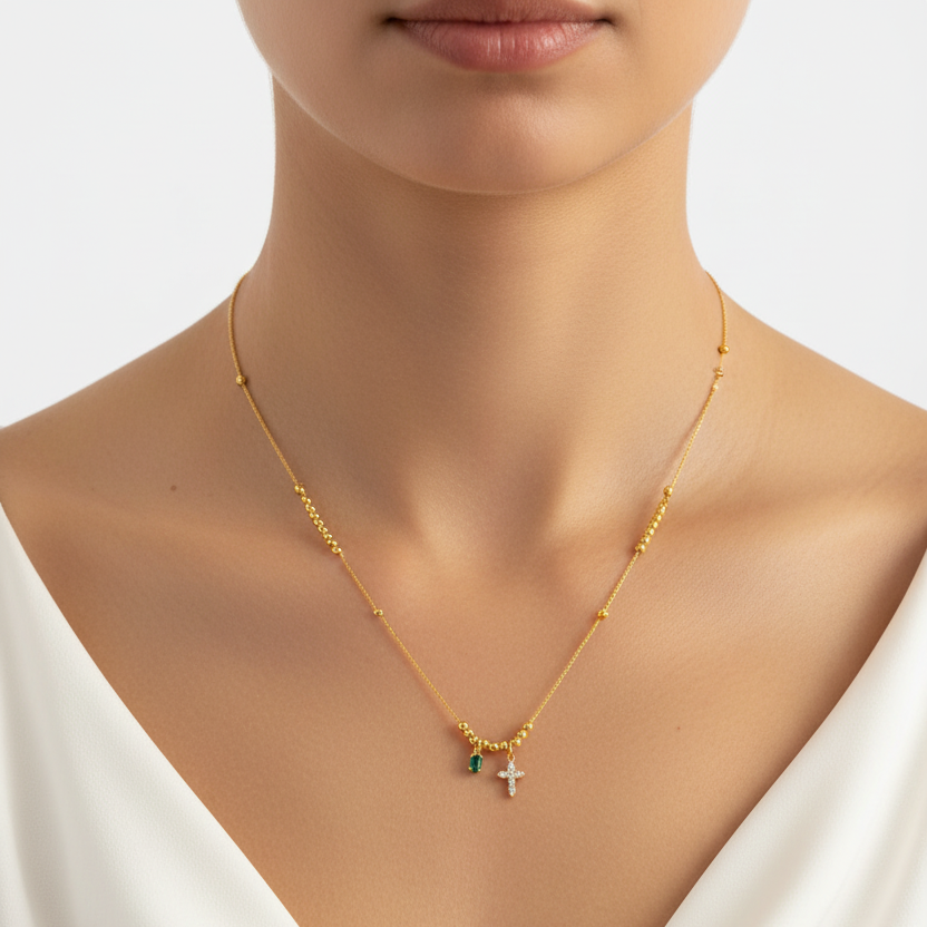 Diamond Emerald Necklace