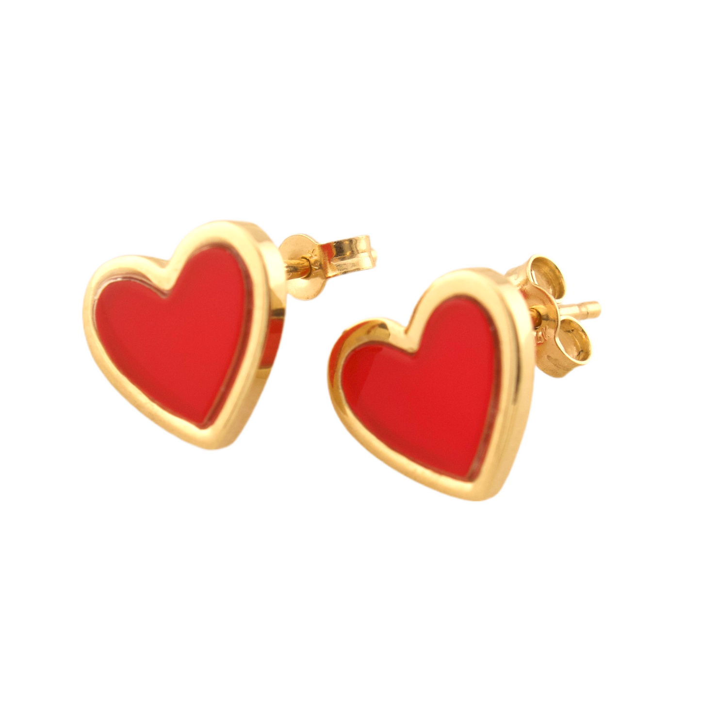 Red Heart Stud Earrings