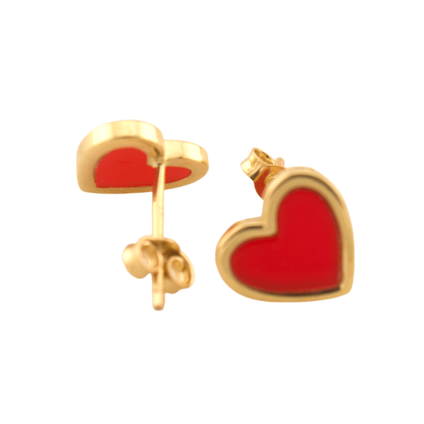 Red Heart Stud Earrings