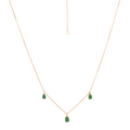 Three Drops Genuine Emerald Necklace