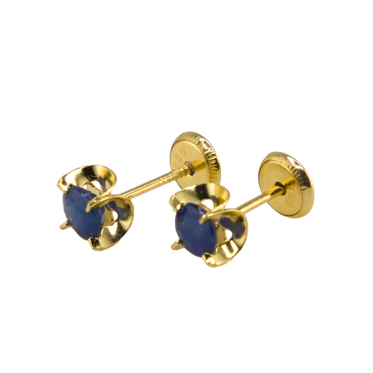 Genuine Sapphire Stud Earrings