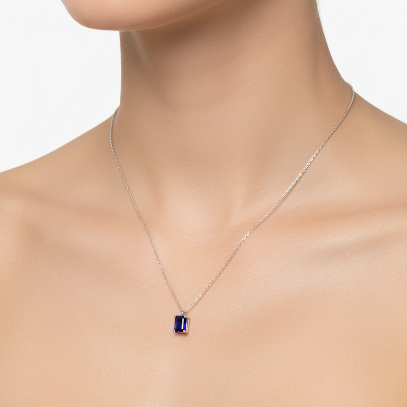 Genuine Sapphire Stone Necklace