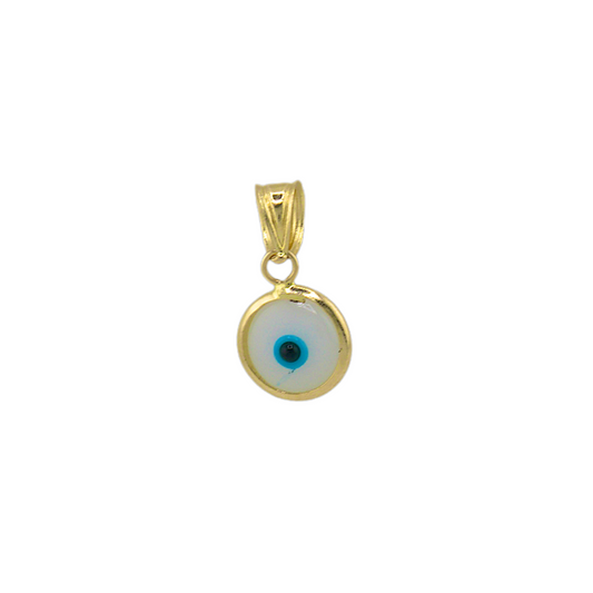 White Turkish Eye Pendant