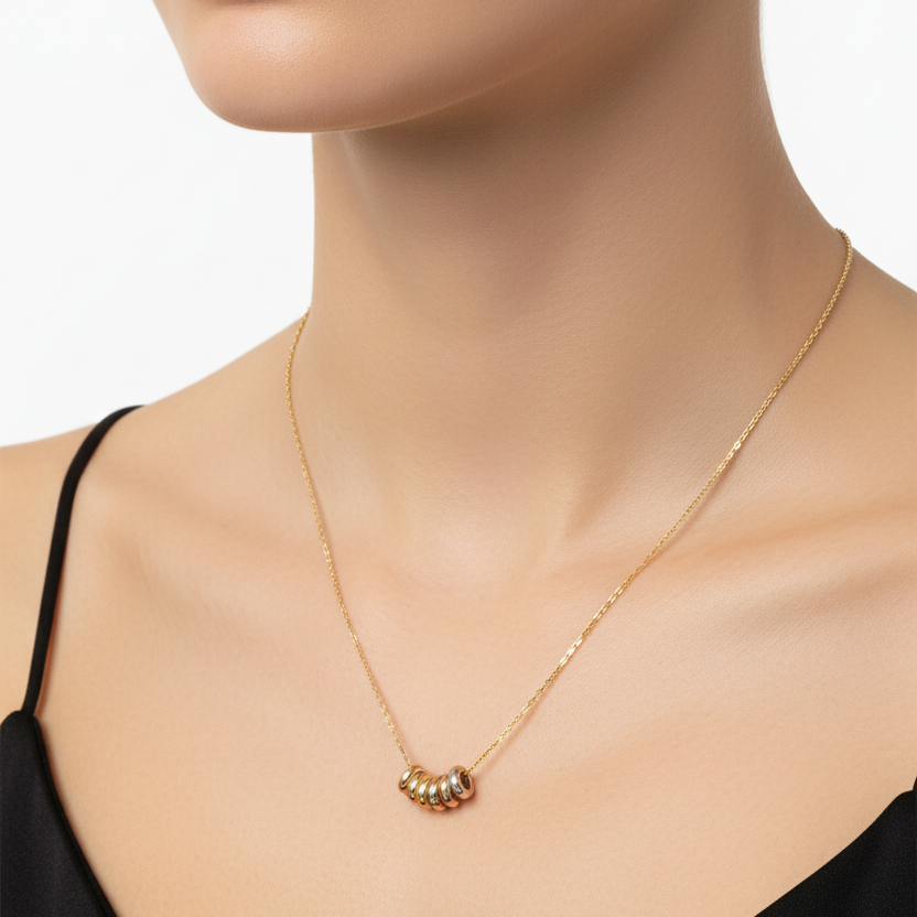 Three Colors Donuts Necklace