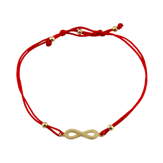 Gold Red String Infinite Bracelet