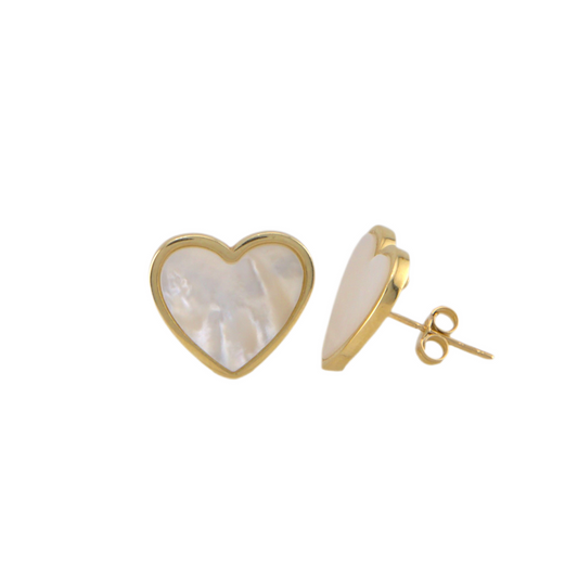 White Heart Stud Earrings