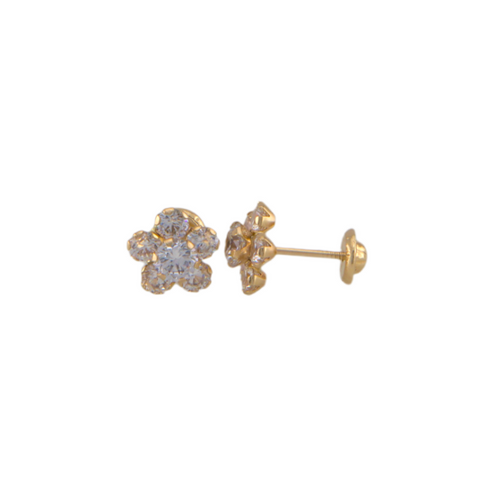 Zirconia Flower Stud Earrings
