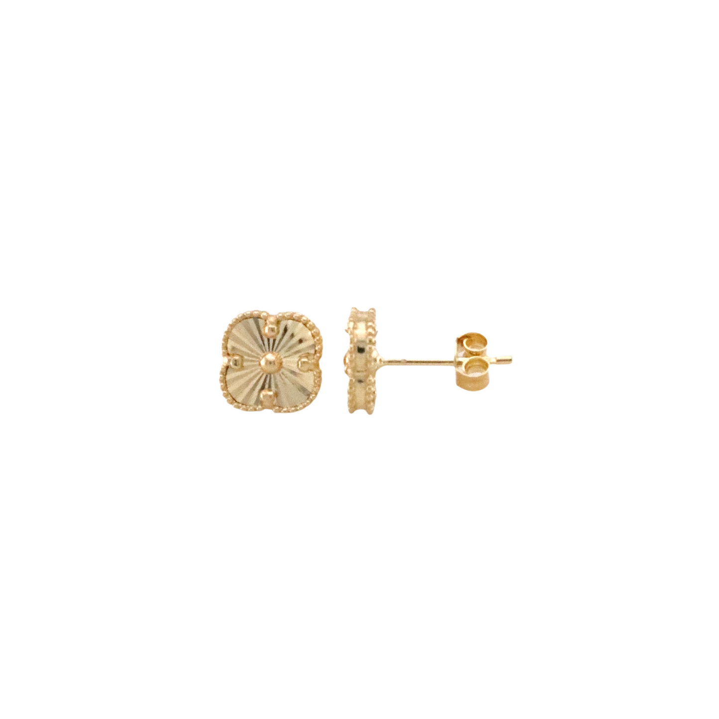 Gold Trevol Stud Earrings