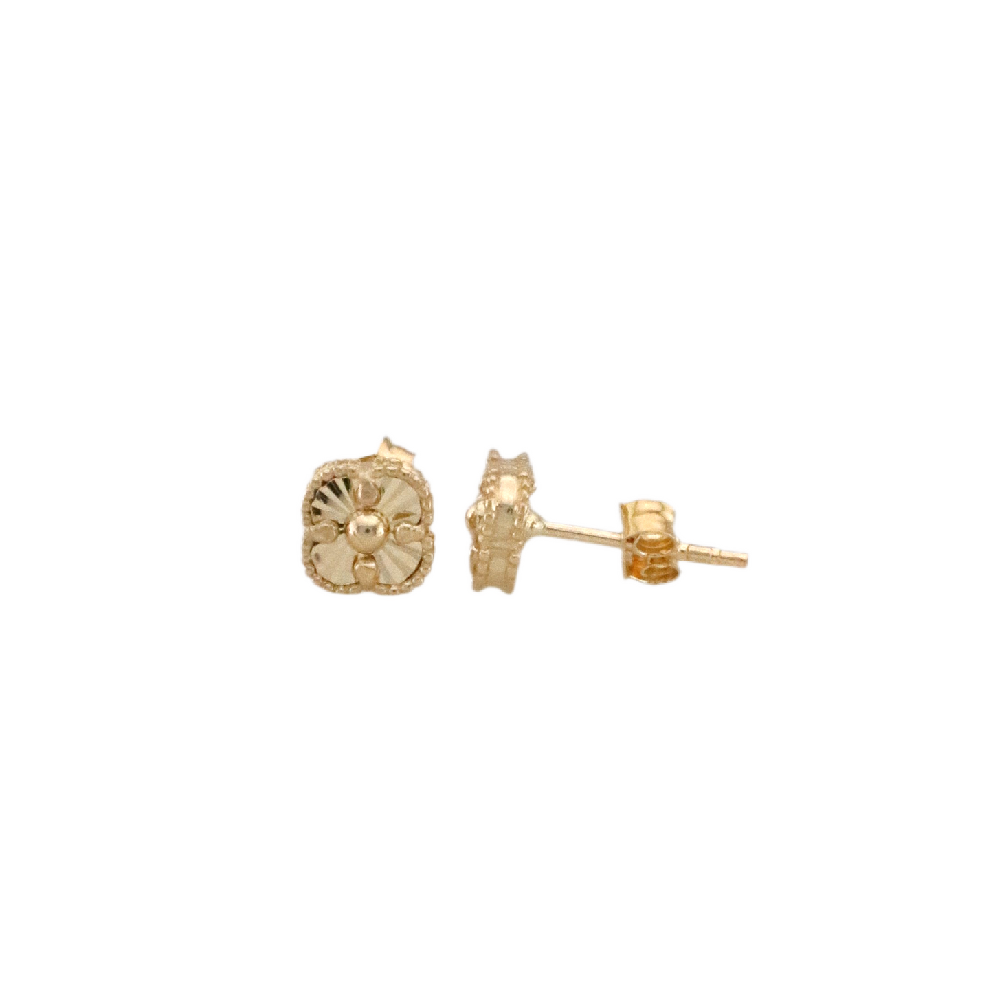 Gold Trevol Stud Earrings