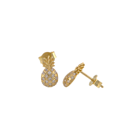 Pineapple Figure Stud Earrings