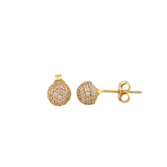 Globe with Zirconia Stud Earrings (Small)