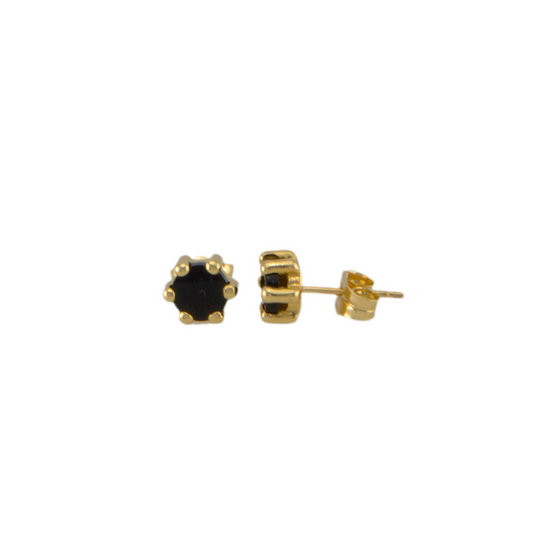 Black Onyx Stone Stud Earrings