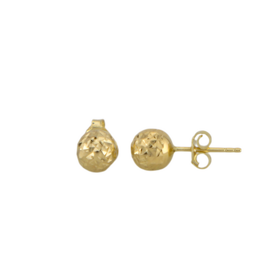 Diamond Cut Balls Stud Earrings