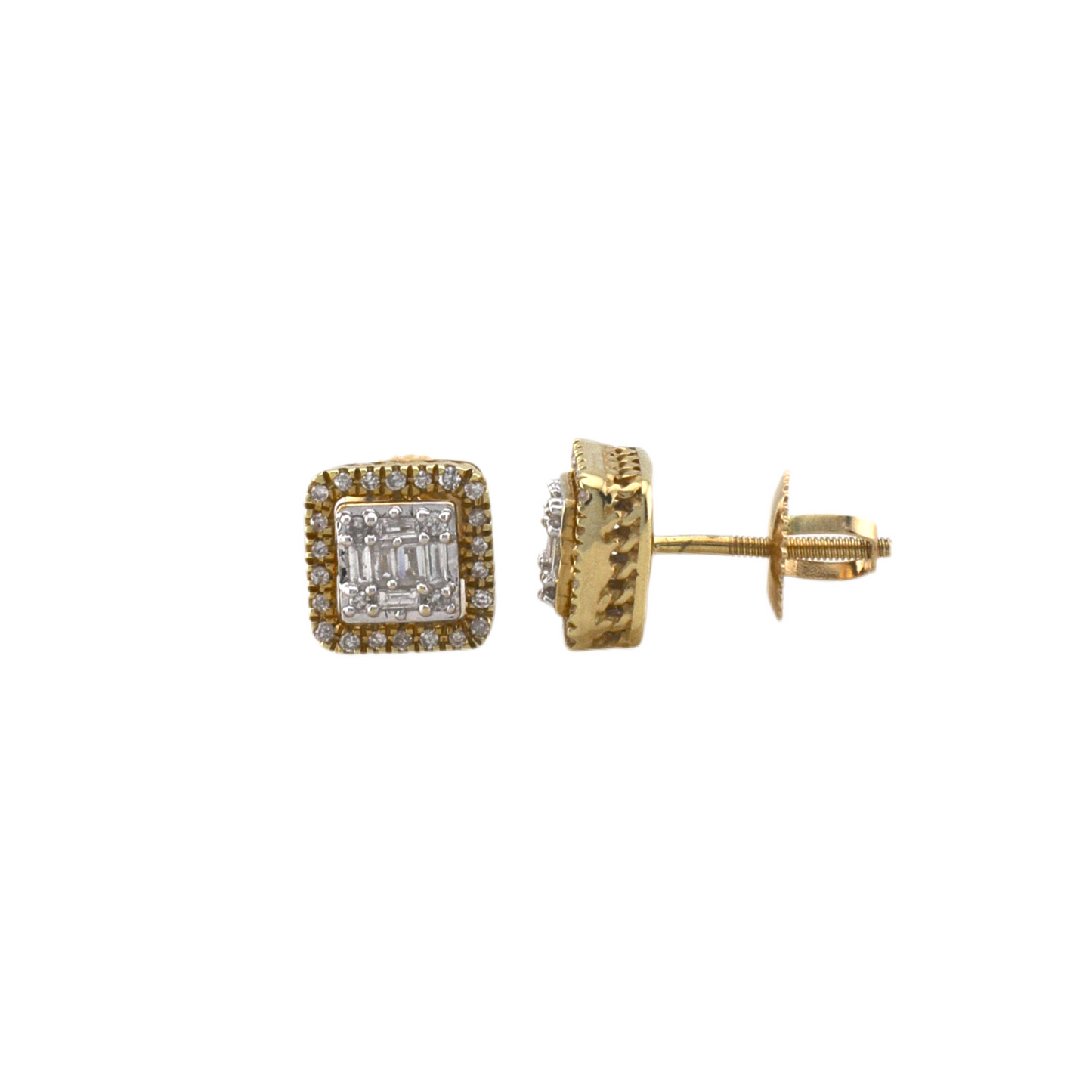 Square Diamond Stud Earrings