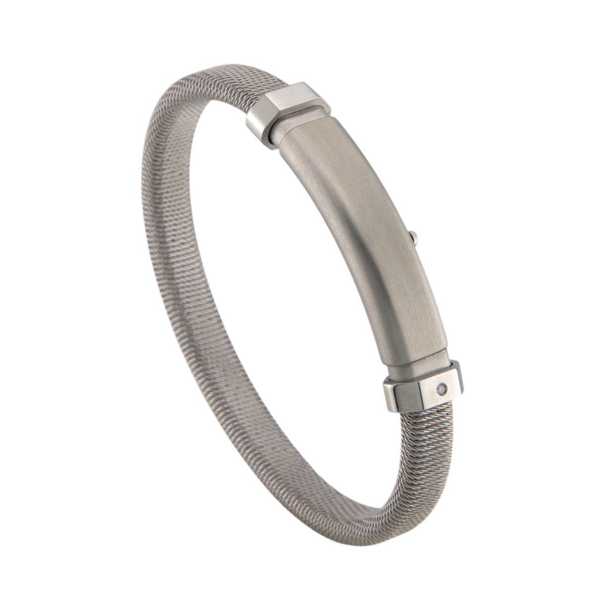 Stainless Steel & Diamond Bracelet