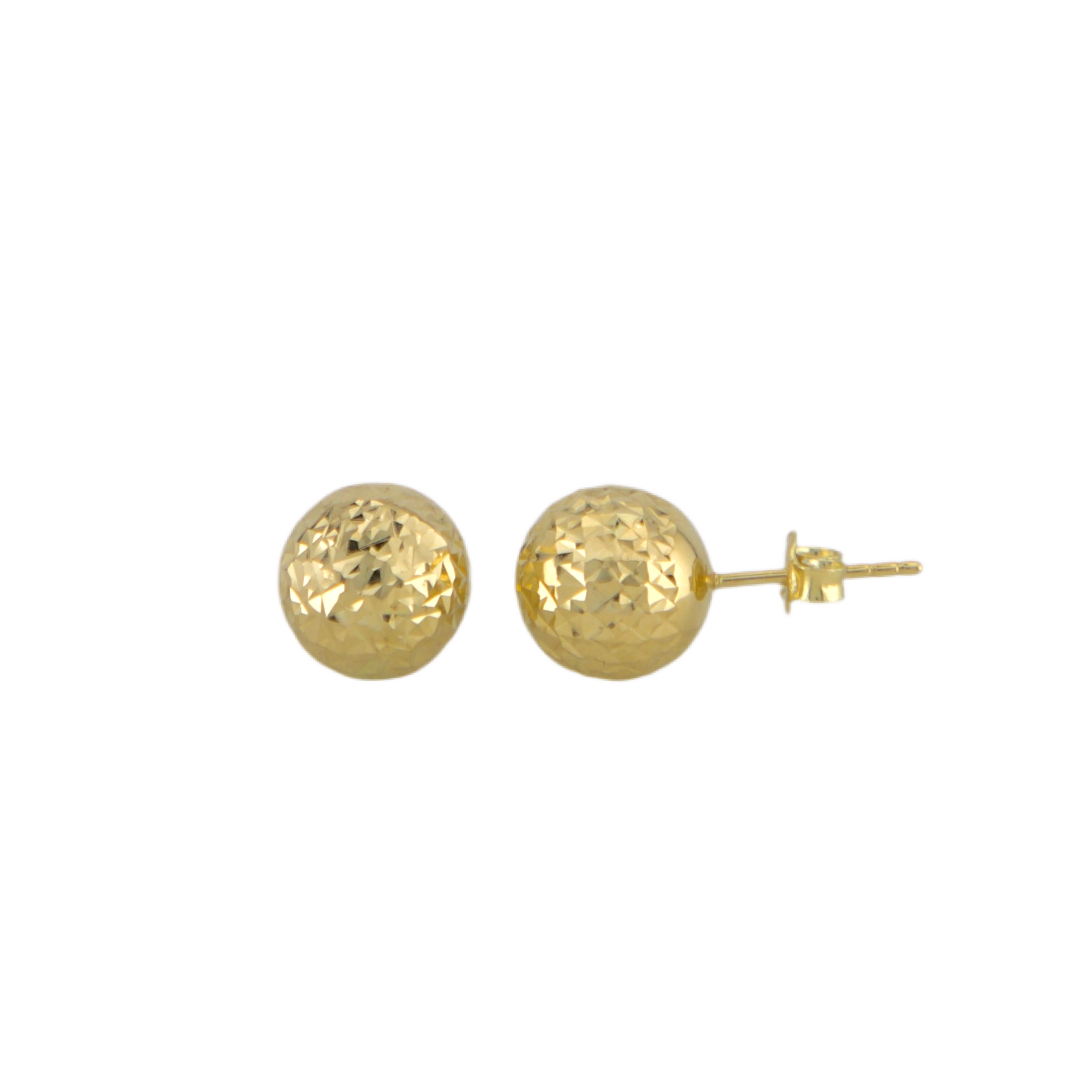 Diamond Cut Balls Stud Earrings