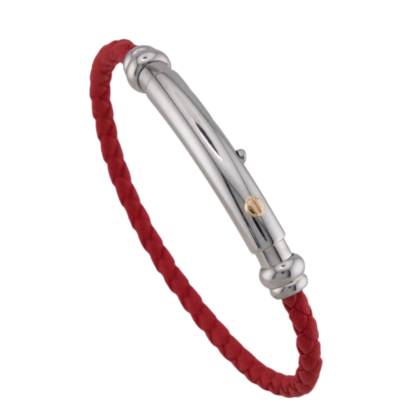 Leather Stainless Steel & Gold Bracelet