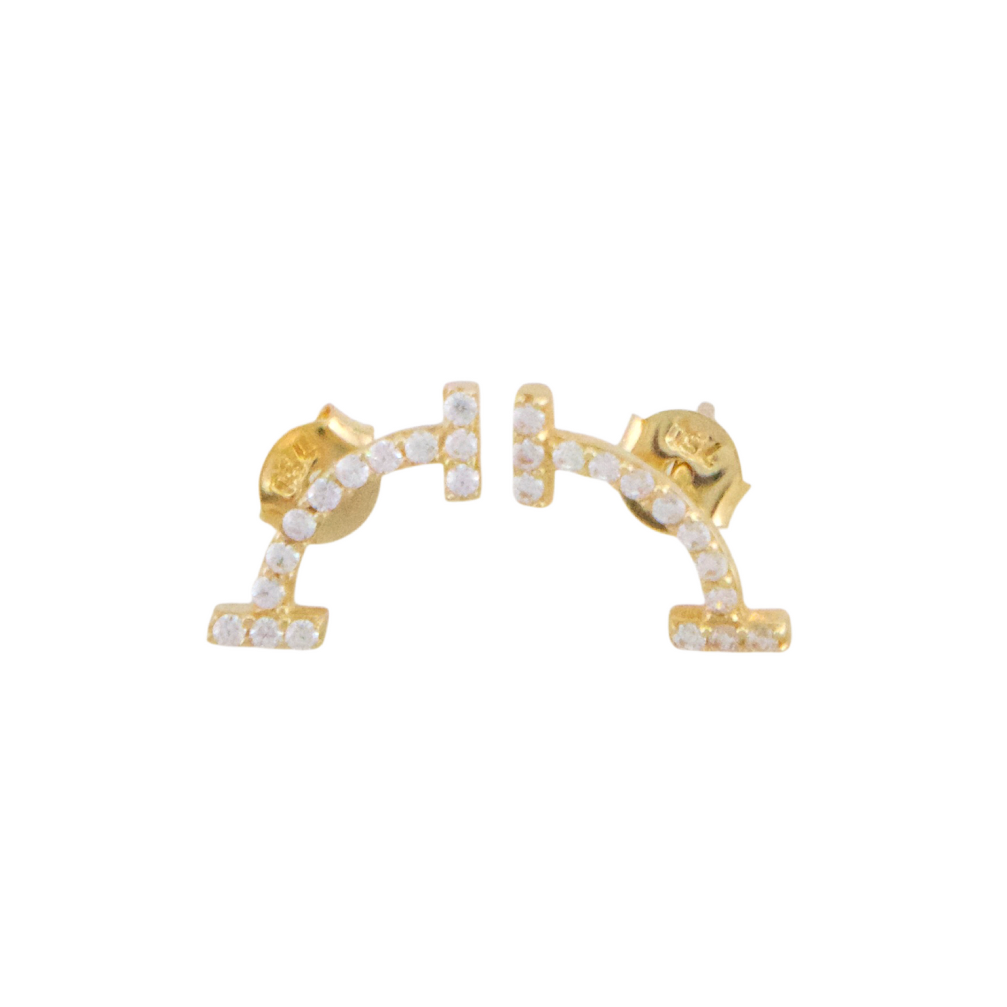 Bow with Zirconia Stud Earrings