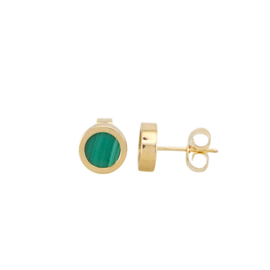 Green Malachite Stud Earrings