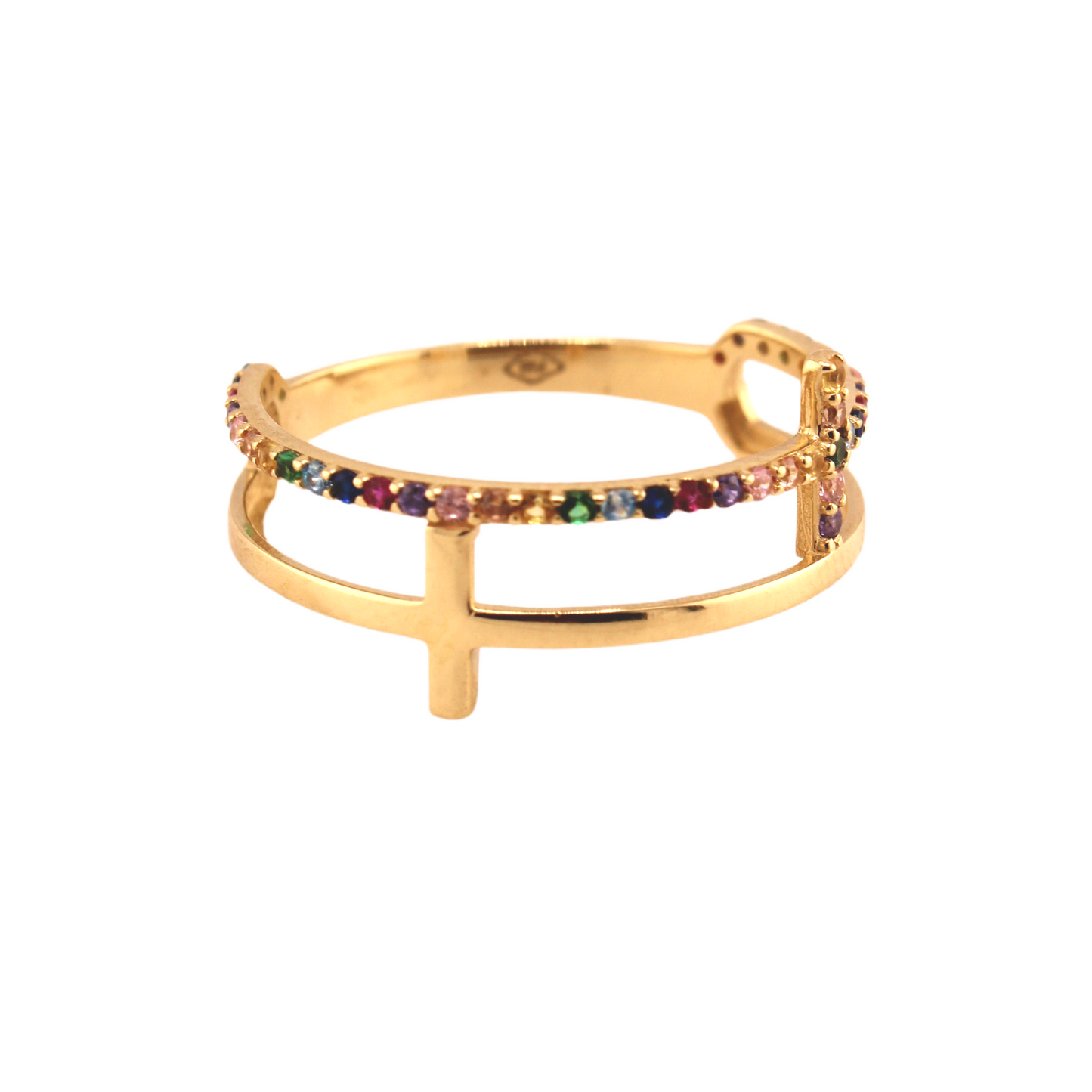 Multicolor Cross Ring