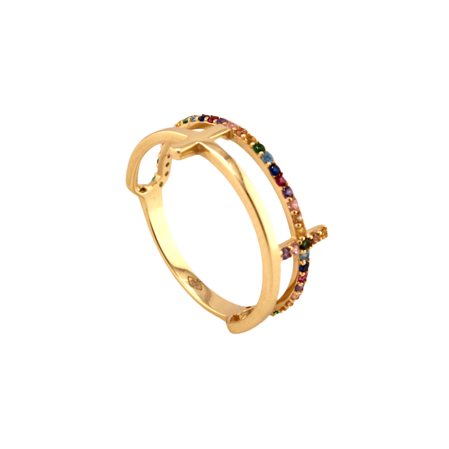 Multicolor Cross Ring